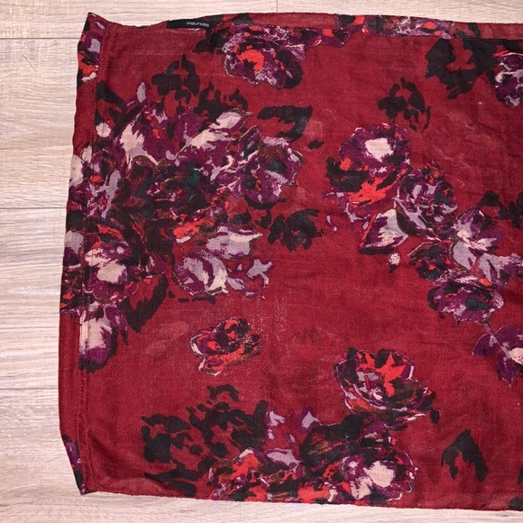 Maurices maroon floral lightweight circle infinity scarf - Picture 3 of 6
